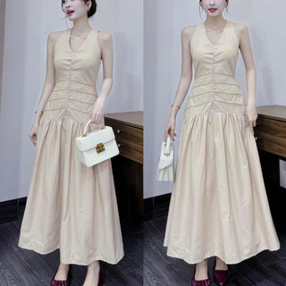Đầm Cổ V Nút  ( Ảnh Thật Trải Sàn )