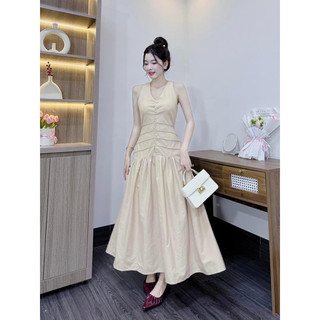Đầm Cổ V Nút  ( Ảnh Thật Trải Sàn )