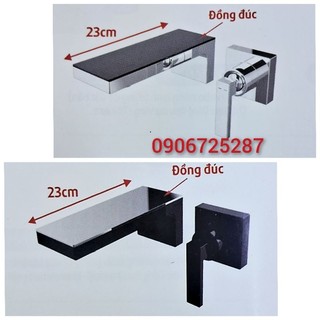 Vòi lavabo nóng lạnh âm tường đồng thau sơn tĩnh điện màu đen,mạ crom sáng bóng bảo hành 5 năm chính hãng