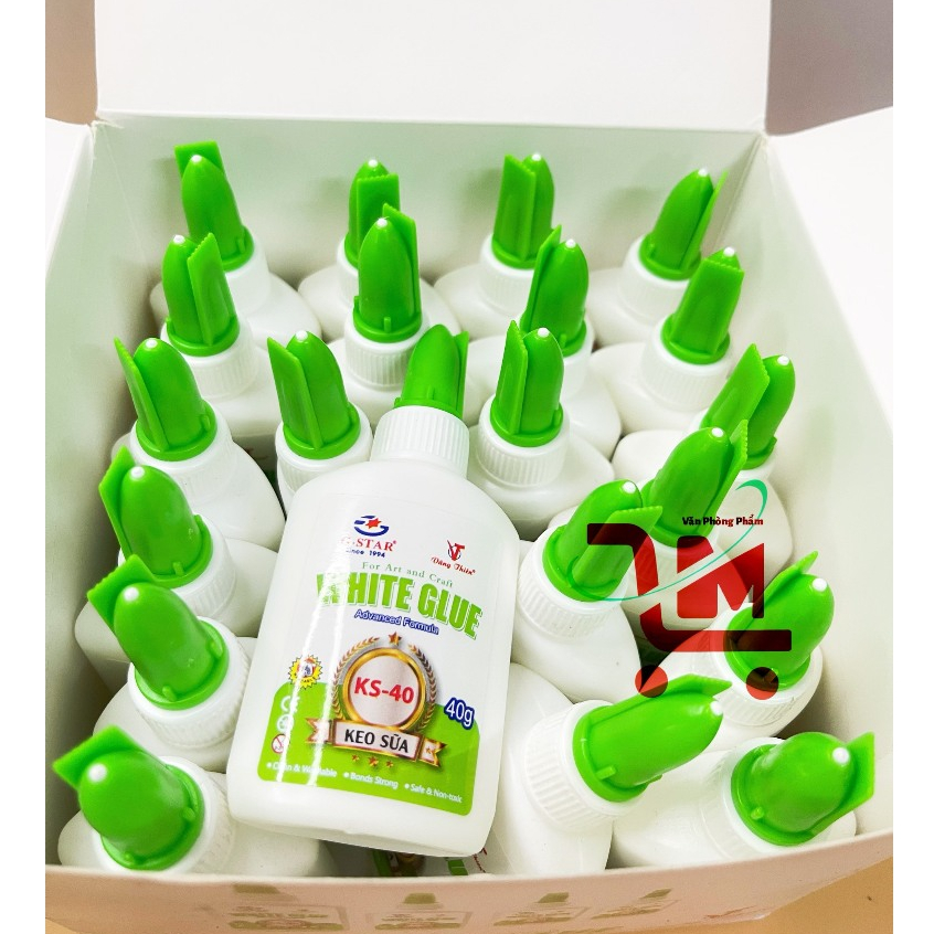 Hộp 24 Chai Keo Sữa GSTAR KS-40 Chất Lượng Tốt / Keo Sữa Kết Dính Trên Mọi Bề Mặt, An Toàn, Chất Lượ