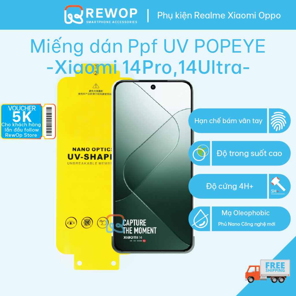 Cường lực Ppf Nano UV Xiaomi 14 Pro, Mi 14 Ultra, 13 Pro- cường hoá bằng tia UV-Trong suốt dành cho 