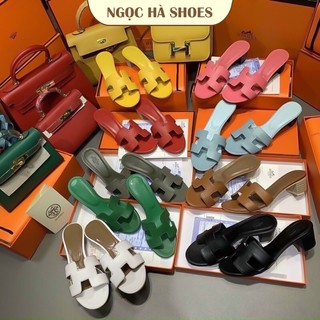 Guốc HM cao gót 5 phân da sần, guốc nữ đủ màu hàng loại 1 Ngọc Hà Shoes