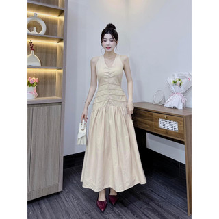 Đầm Cổ V Nút  ( Ảnh Thật Trải Sàn )
