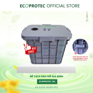 Bể Tách Dầu Mỡ Ecoprotec 25L Có Khoá Và Gioăng Ngăn Mùi - Côn Trùng, Gia Đình- Chung Cư