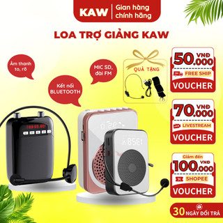 Máy trợ giảng, loa trợ giảng cao cấp không dây fm, tặng kèm 2 mic, pin trâu, nhỏ gọn, âm thanh lớn
