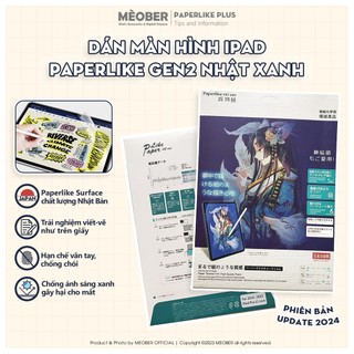 [Made in Japan] Dán màn hình Paperlike Gen 2 - Chống vân tay, chống chói và ánh sáng xanh cho i pad (Đủ loại)