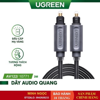 Dây cáp audio quang 2 đầu dương ugreen av122 dây màu xám dài từ 1-3m - hàng chính hãng
