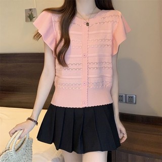Áo len bèo tay ngắn , Áo len nữ đẹp, Chất liệu len mỏng nhẹ Kiểu dáng thời trang trẻ trung, Dễ mix đồ