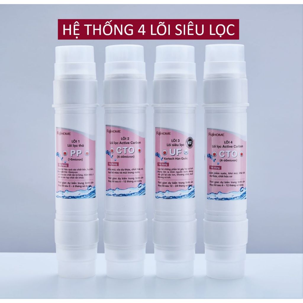 Lõi lọc thay thế số 1-2-3-4 dành cho WP507C FUJIHOME và WPD508C FUJIE máy lọc nước nóng lạnh UF water purifier