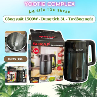 [THANH LÝ ] Ấm Siêu Tốc SHARP 3L Cách Nhiệt  An Toàn Và Tiện Lợi, Nhanh sôi