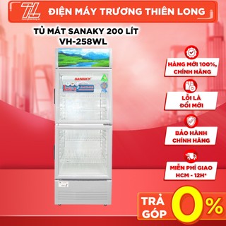 Vh-258wl - tủ mát sanaky 200 lít công nghệ kính low-e chống tia cực tím, dàn lạnh nhôm