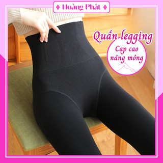 Quần legging nữ cạp cao nâng mông có đai nịt bụng thời trang thu đông