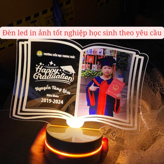 Đèn led 3d in ảnh kỉ niệm tốt nghiệp và tri ân thầy cô giáo - Mẫu trang sách