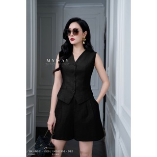  Set Áo Quần Short Nữ Sát Nách MY WAY Đi Chơi Dạo Phố Sang Trọng 3MJLB201w - 1MS02356w - DE0 