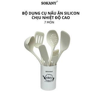 Bộ dụng cụ nấu ăn, bộ muỗng Silicon chịu nhiệt cao cấp Mitomo GB4806.9-2016 - Hàng chính hãng
