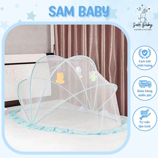 Màn chụp cho bé gấp gọn, mùng chụp cho bé chống muỗi, dùng cho giường và nôi cũi SamBaby