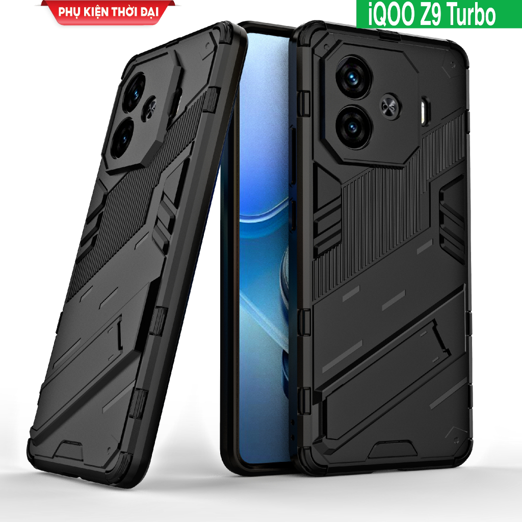 Ốp lưng iQOO Z9 Turbo / Z9 / Z9 Turbo+ iron man ver 2 chống sốc giá đỡ mặt lưng xem phim bảo vệ camera