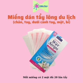 Hộp 20 miếng dán tẩy lông du lịch Beauty Formulas Wax Strips Travel Pact - 20 miếng (2 mặt)