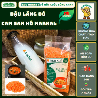Đậu lăng đỏ cam san hô hữu cơ Markal 500g