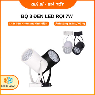Bộ 3 Đèn Led Rọi 7W Khải Ân, Gắn Tường Hoặc Trần, Combo 3 Điện Led Chiếu Sáng Siêu Sáng Tiết Kiệm Điện