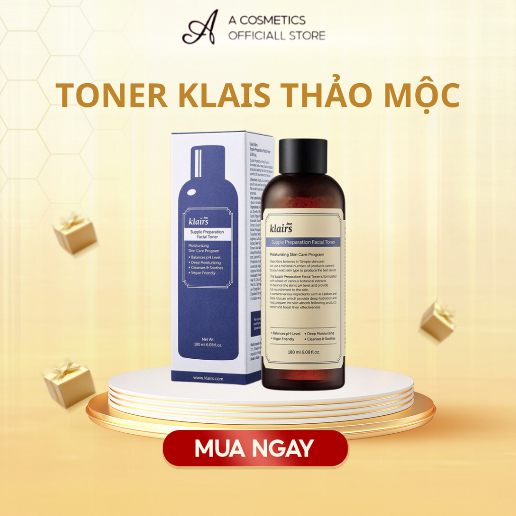 Toner Klairs Thảo Mộc Giảm Mụn, Se Khít Lỗ Chân Lông, Chống Viêm - Klairs Supple Preparation Facial Toner 180ml