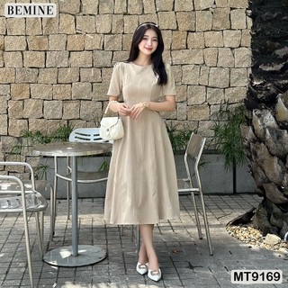 Đầm thiết kế cổ tròn dáng xòe dài bemine mt9169