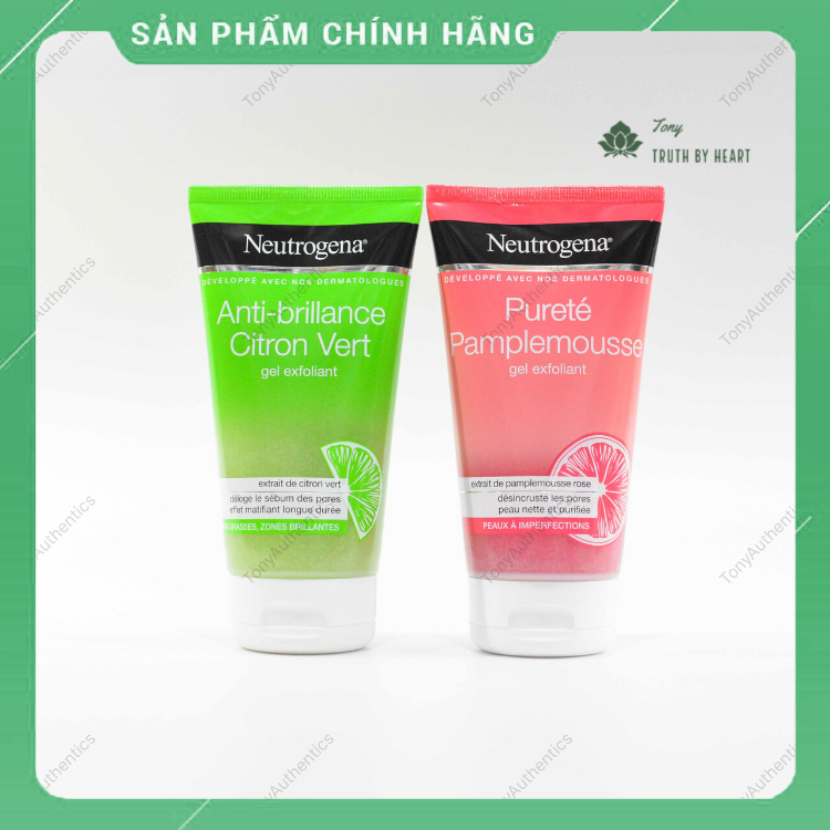 Sữa rửa mặt kết hợp tẩy tế bào chết Neutrogena xanh và hồng tuýp 150ml