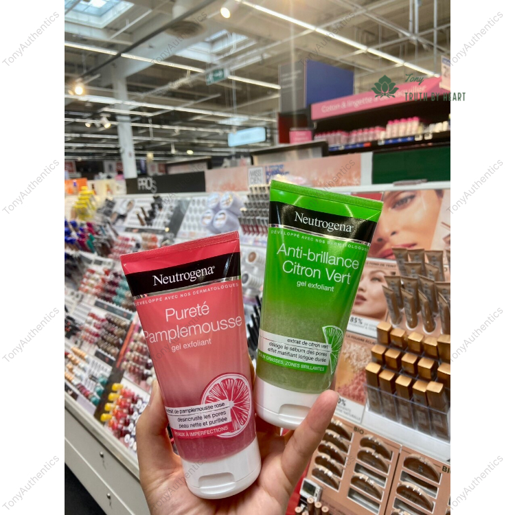 Sữa rửa mặt kết hợp tẩy tế bào chết Neutrogena xanh và hồng tuýp 150ml