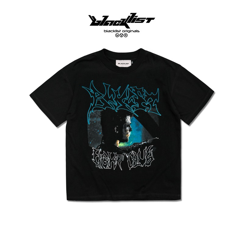 Áo phông ngắn tay cổ tròn màu đen BLACKLIST FIGHT CLUB T-SHIRT