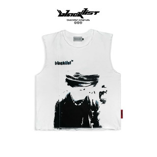 Áo tank top trắng blacklist tripping tank top