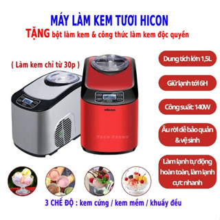 Máy làm kem tươi tự động dung tích lớn 1.5L, Đồ làm kem tươi tại nhà âu dời tiện vệ sinh