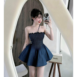 ĐẦM JEANS ỐNG BÍ