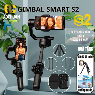 Gimbal smart s2 cao cấp aochuan chống rung 3 trục, thiết bị quay video điện thoại, gậy chống rung.