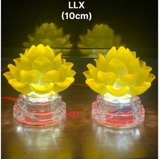 Cặp đèn thờ pha lê lưu ly hoa sen, đèn thờ phật sử dụng mach led siêu bền, thay thế dễ dàng