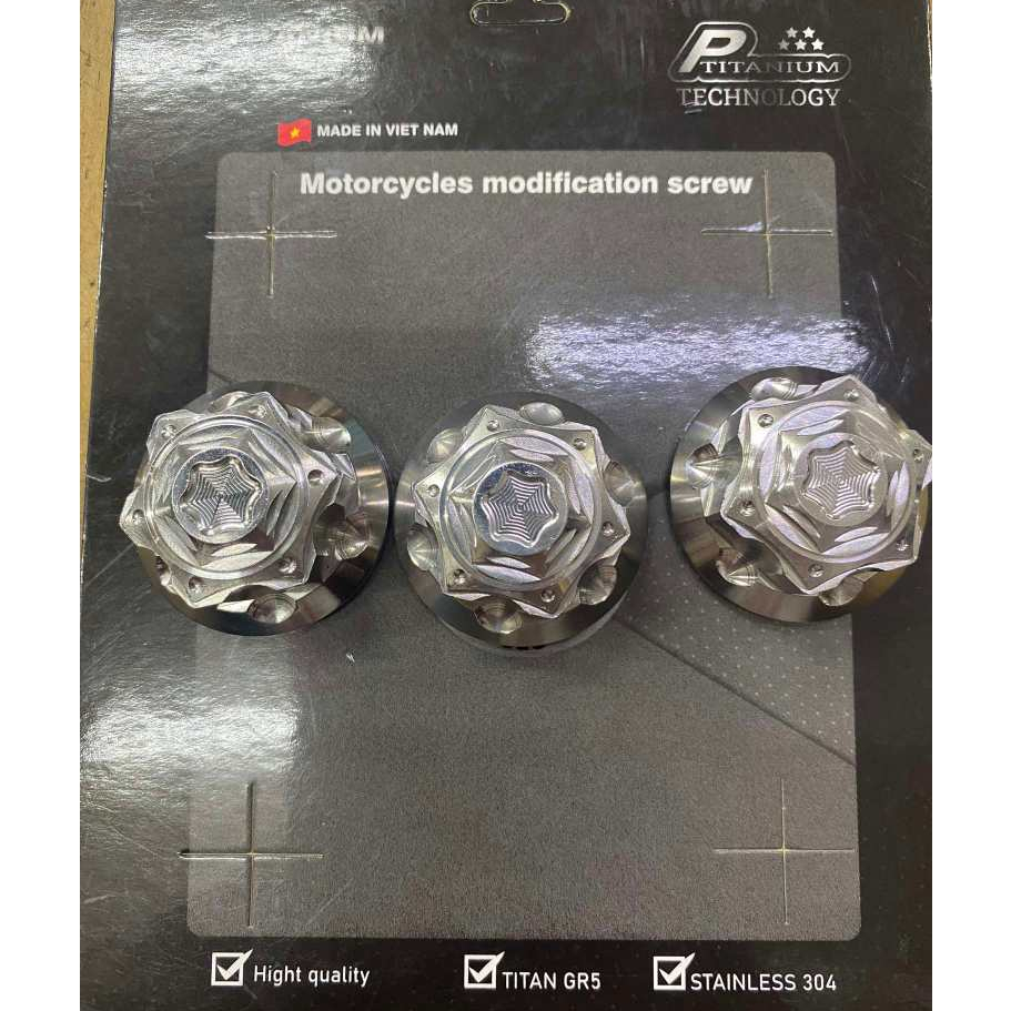 (Tán Bánh S3 16ly) Tán bánh sau Salaya 16ly Inox 304 , tán cốt bánh sau Salaya Vario AB Vision SHVN 