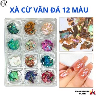 Set xà cừ trang trí móng tay , sà cừ làm nail vân đá 12 màu cực sang chảnh - Nails red