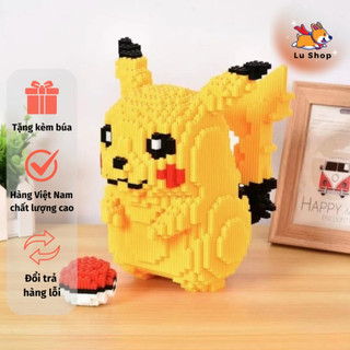 Mô hình đồ chơi lắp ráp Pikachu quả cầu pokemon 26cm _Lushop