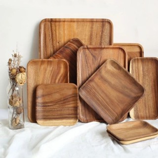 (xưởng) khay gỗ chữ nhật, vuông, tròn, đủ size. dùng decor, phục vụ quán...