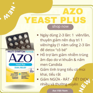 Viên uống AZO YEAST PLUS - hỗ trợ các vấn đề PHỤ KHOA