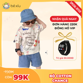  Bộ CHANCE chất mềm mát cực chất chơi, cực đáng yêu gồm 3 chi tiết quần jean áo thun và mũ bò từ 8-28Kg B38