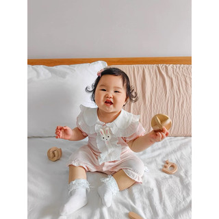 (GRH801) (5-12kg) Bộ đồ liền thân dành cho em bé (Puppy Kids) Romper hồng, Thỏ.