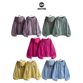 Khoác Zip Boxy SSSTORE FLOWER Unisex Nhiều Màu