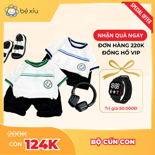 Bộ Quần Jean Áo Cotton CÚN CON Bắt Mắt Xinh Xắn Gồm Quần Và Áo Cho Bé Trai Từ 8-28Kg by BÉ XÍU KIDS B65
