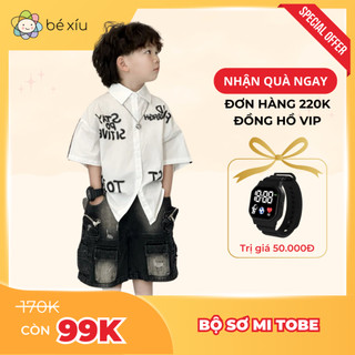  Bộ Sơ Mi TOBE Cực Ngầu Chất Sơ Mi Mềm Chất Chơi Cho Bé Trai Từ 8-28Kg B54