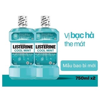Combo 2 Chai nước súc miệng Listerine Cool Mint 750ml/Chai