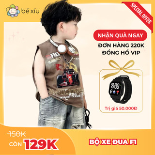 Bộ XE ĐUA F1 quần jean mềm áo cotton mát cực bắt mắt và phong cách cho bé trai mặc Hè 2024 B10