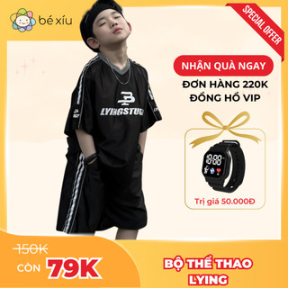  Bộ thể thao LYING mềm mẫu HOT TREND 2024 chất vải thể thao JERSEY phong cách Hàn Quốc Cho Bé Từ 8-32kg B7