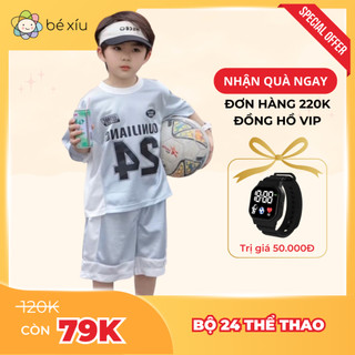  Bộ thể thao bé trai NUMBER 24 mềm LẤY TĂNG SIZE với chất vải mềm THỂ THAO JERSEY cho bé trai từ 8-26kg B20