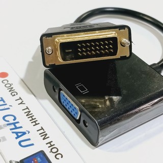 Cáp DVI ra VGA dài 25Cm / Chuẩn DVI-D (Chân kim 24+1) ra VGA (Lổ)
