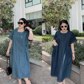 Váy Xuông Jean Trần Chỉ Bigsize